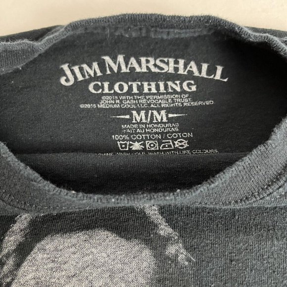 Jim Marshall T-Shirt Men's Size Medium Black Crew Neck John Cash Graphic Cotton - Picture 4 of 6